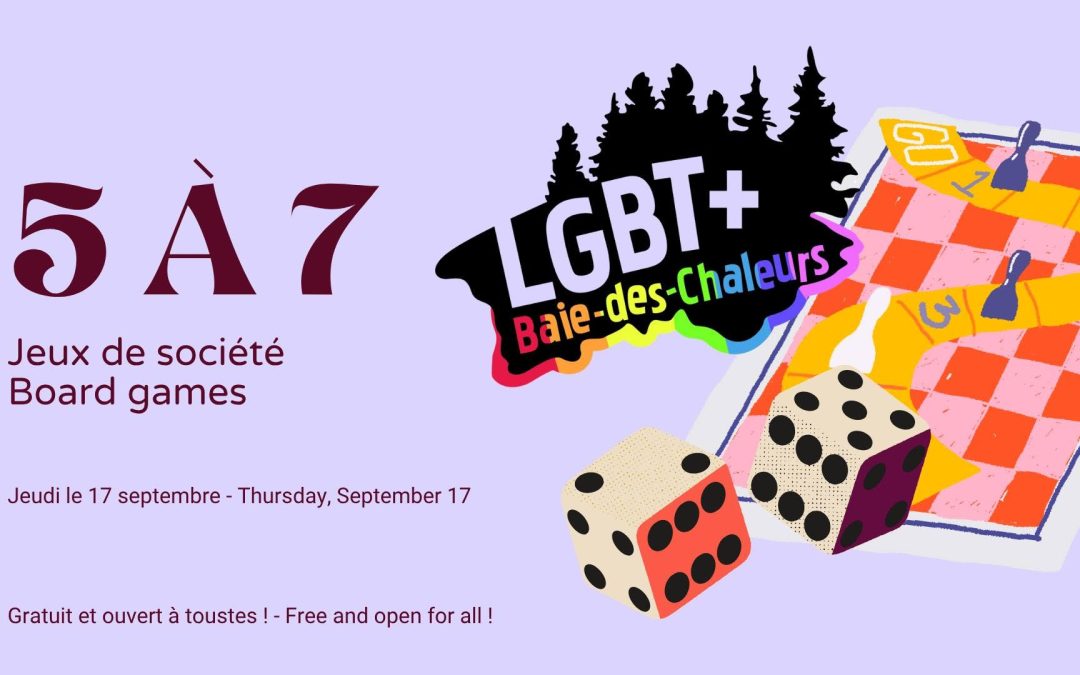 5 à 7 jeux de société LGBT+ Baie-des-Chaleurs
