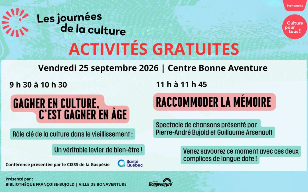 Conférence : Gagner en culture, c&rsquo;est gagner en âge + spectacle de chanson